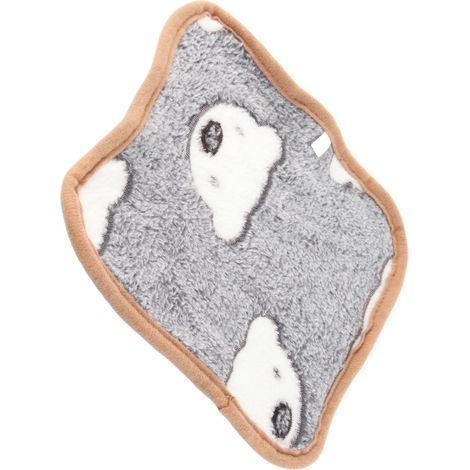 Wärmekissen aus Milchsamt, niedliche Heizmatte für Hunde und Katzen, weich und bequem, für Herbst und Winter, grauer Hintergrund, Eisbärenkopf, Größe XL (1/5)