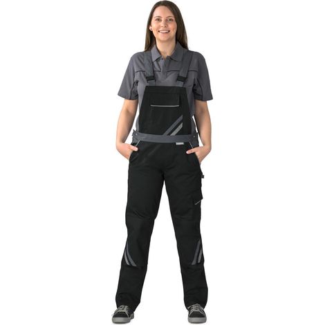 Planam Highline Damen Latzhose schwarz/schiefer/zink 42 (1/5)