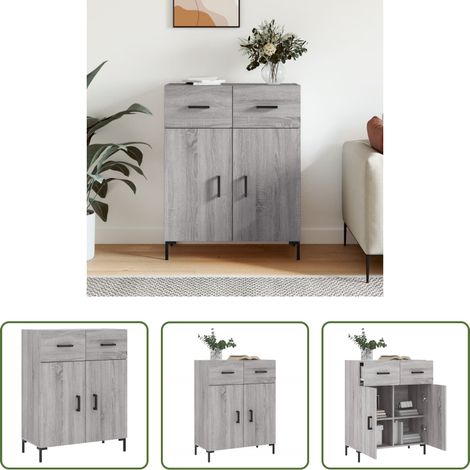 Holzwerkstoff - Sideboard Grau Sonoma 69,5x34x90 cm Holzwerkstoff (1/5)