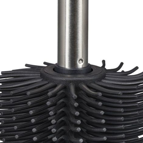Brosse WC - Silicone Tête Changeable - Porte-Brosse Bambou - 35 x 10,5 cm - 430 g (1/5)