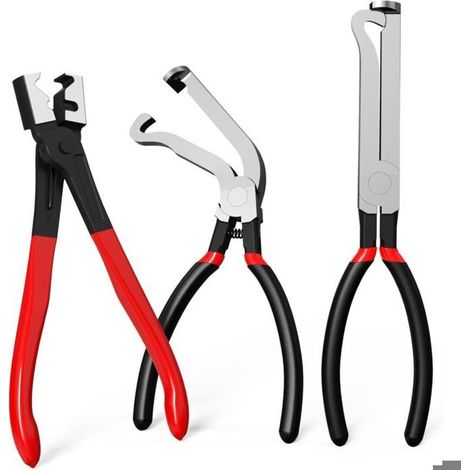 Pinces déconnexion électrique pro, lot 3 outils démontage connecteurs auto et clips conduite carburant, déconnexion rapide (1/4)