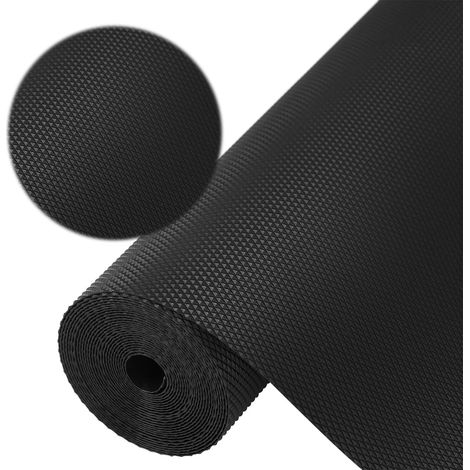 Tapis de tiroir - 50 x 500 cm Antidérapant Imperméable et non adhésif Pour étagères, armoires, tiroirs, réfrigérateur, maison, bureau Noir 50l 500L (1/5)