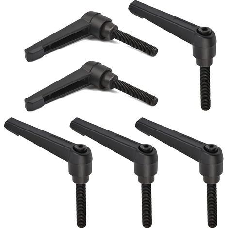 6 Stück M8 Klemmhebelgriff, M8 Edelstahl-Außengewindegriff, maschinenverstellbare Griffe, 32 mm (schwarz) (1/5)