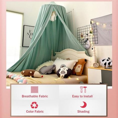 Moustiquaire Dôme - Polyester - Pour Lit Bébé Chambre Enfant Coin Lecture Jeux - Hauteur 240 Cm - 1 Pièce (1/5)