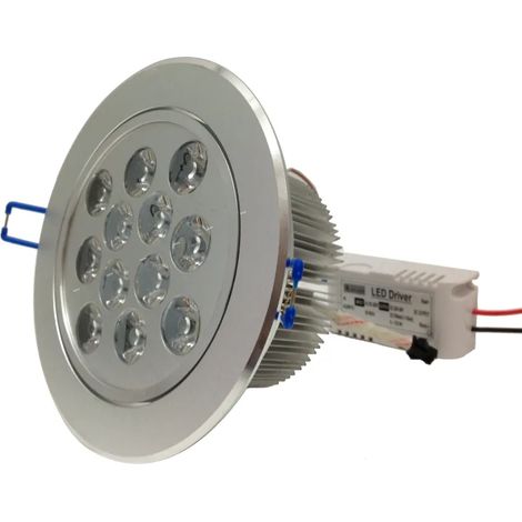 Trade Shop - Scheinwerfer 12 LED 12W Einbauablagerung Einstellbare Fleckfederlicht mit Fahrerflossen - (1/2)