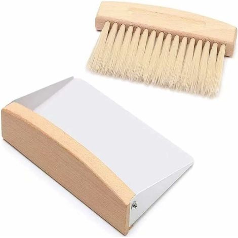 Ahlsen Juego de escoba de mesa, recogedor y recogedor portátil, mini recogedor y escoba para el hogar, escoba de mesa con recogedor para limpieza en mesa de comedor, sofá, esquinas, color blanco (1/5)