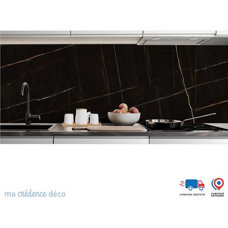 Crédence : Marbre noir Verone - Alu composite - 60 - 120 (1/3)