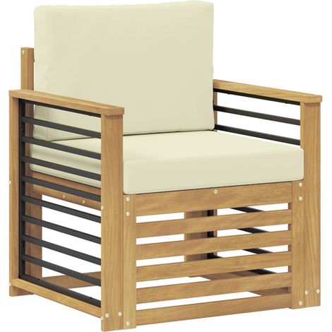 Conjunto de sofás de exterior Poliéster Blanco vidaXL (1/5)