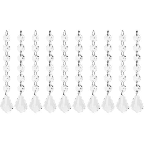 10 Pièces Pendentifs Cristal Acrylique 15cm Forme Feuille pour Lustres Mariage Fêtes Décorations (1/5)