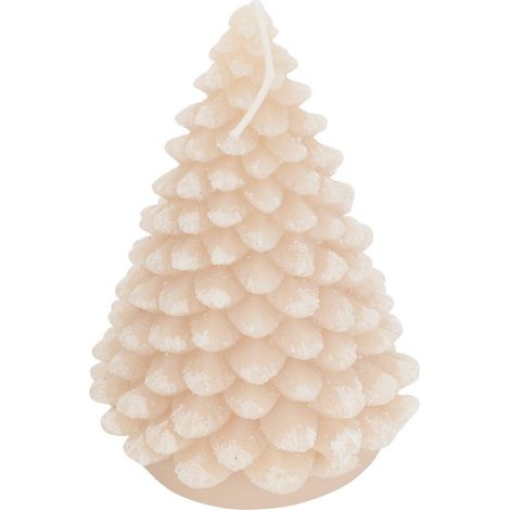 Kerze in Form eines Tannenbaums, H. 15 cm, 370 g - Beige (1/5)