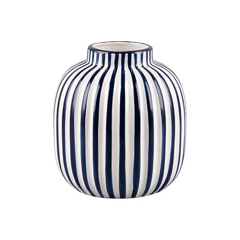 Vase et Pot, Vase en céramique rayure verticale ZEBRA Bleu en Céramique, BOITE A DESIGN