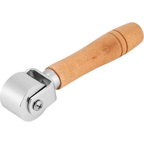 AIDUCHO Bandeja de cuero con mango de madera, herramientas, prensa de bordes, rodillo de metal para pegamento de cuero, 100 mm, 60 mm, 26 mm, tono plateado (26 mm) (1/5)