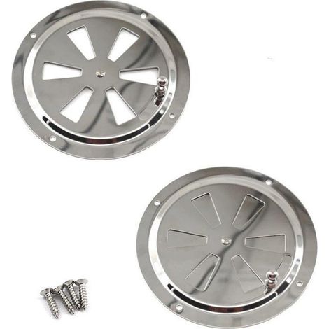 Grille De Ventilation - 12 5 Cm - Réglable Pour Barbecue Et Fumoir - Acier Inoxydable - Lot De 2 (1/5)