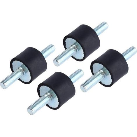 4pcs M6 Supports d'Isolation en Caoutchouc Anti-vibrations Montage d'Isolateur Amortisseur de Pompe à Compresseur d'Air avec Vis 20 x 15 (1/4)