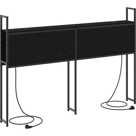 Tête de lit,Headboard de Rangement avec Station de Charge Chêne noir 160 cm CFW9199783 (1/5)