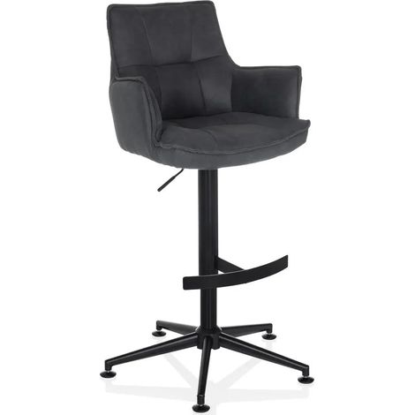 [NEUWERTIG] B-Ware Hjh Living Barhocker Drehstuhl Hocker Solao Life High Grau Mit Armlehnen Sitz