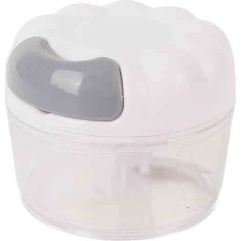 Hachoir à ail manuel, blanc, mini hachoir à ail transparent et sécurisé avec cordon de serrage, outil de cuisine multifonction (1/5)