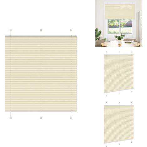 Plissee Creme 115x100 cm Stoffbreite 114,4 cm Polyester - Plissee - Plissees - Faltrollo - Jalousie (1/5)