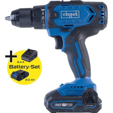 Trapano avvitatore senza filo C-DD45-X - 45 Nm mandrino 13mm - SCHEPPACH 20V IXES - Batteria 2Ah + caricabatterie 2.4A