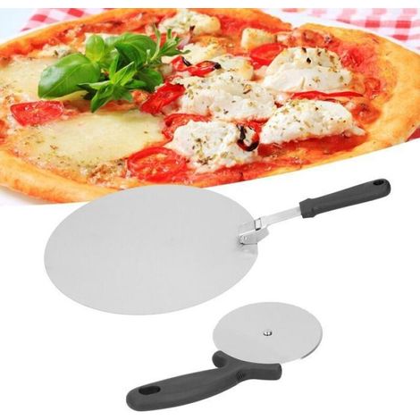 Pala per pizza pieghevole in acciaio inox 430, 30,5 cm, manico da 19 cm, rotella da 20,5 x 10 cm - ALTRO (1/4)