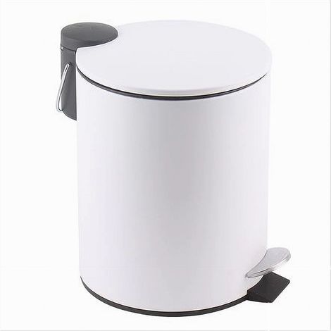 Cleafe - Pattumiera Acciaio A Pedale 3lt Bidone Cestino Spazzatura Bagno Casa Bianco 87449 - (1/2)