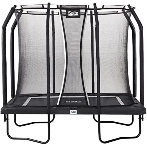 Trampolin Salta Unisex Jugend Premium Black Edition Combo Trampolin mit Sicherheitsnetz, Schwarz, 153 x 214 cm (1/5)