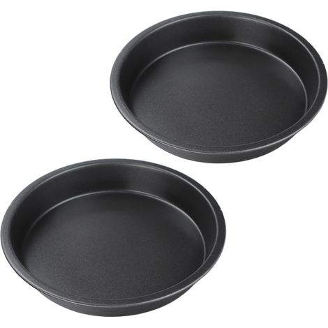 Lot de 2 moules à pizza antiadhésifs profonds en acier au carbone épais pour la cuisine et la pâtisserie (23 cm). (1/5)