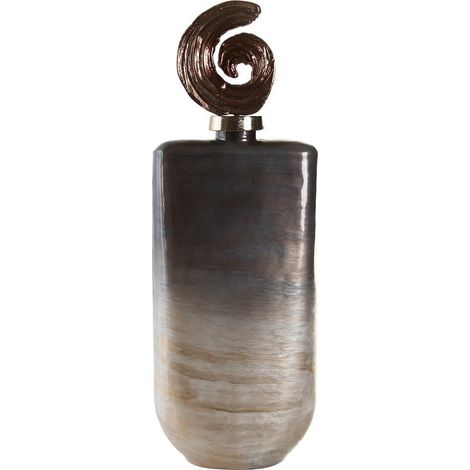 Vase décoratif multicolore en verre et aluminium style moderne - Dégradé gris beige cuivre (1/3)