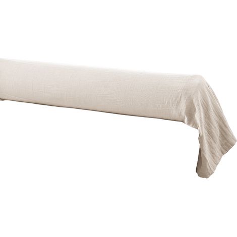 Taie de traversin Gaze de coton 85x185 GAIA coloris Beige Pampa