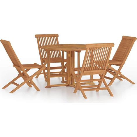 Maison Exclusive - Set da Pranzo Pieghevole per Esterni 5pz Legno Massello di Teak (1/5)
