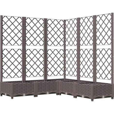 Maison Exclusive - Pflanzkübel mit Rankgitter Braun 120x120x121,5