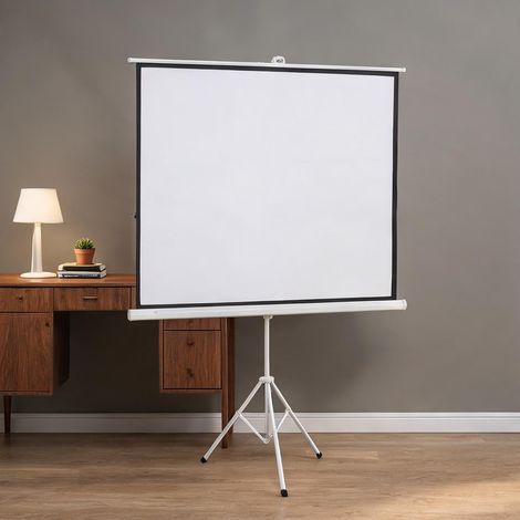 Écran de projection sur trépied blanc 171 x 131 cm 4:3 (1/5)