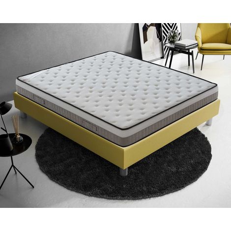 Materasso in Memory Foam Alto 22 cm Alta Densità - Sistema di Alleviamento dei Punti di Pressione - Elastico e indeformabile - Ortopedic 200x200
