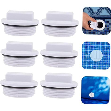 Set di tappi per piscina invernale da 6 pezzi, tappo per piscina invernale, tappo per piscina, accessorio per piscina invernale, tappi per tubi per piscina filettati con guarnizione (1/4)