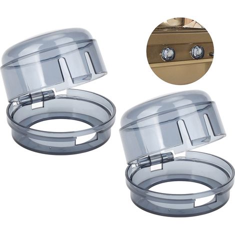 2 pièces Couvre-boutons de cuisinière à gaz Sécurité enfant Protection pour cuisine Maison Noir Flare