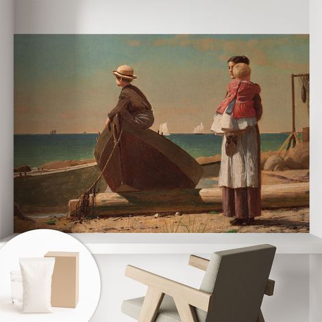 Papier peint intissé décoratif avec colle pour salon chambre et bureau Installation rapide Scène balnéaire 104x70 cm (1/5)