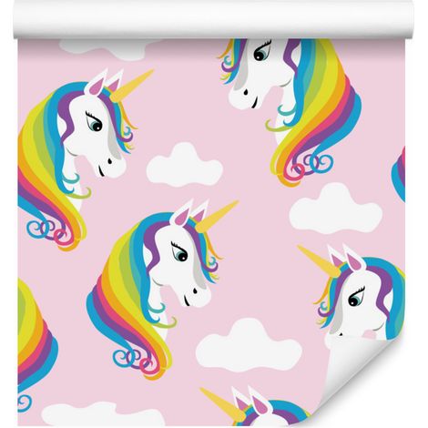Papier peint Licornes Arc-en-ciel pour salon et chambre 50x1000 cm (1/5)