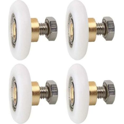 Ensoleille – Lot de 4 roulettes porte de douche 23 mm – Nylon avec mandrin en cuivre – Installation facile avec vis M4 – Pour portes coulissantes en verre (1/5)