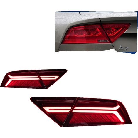Gruppo fanale posteriore a LED, compatibile con Audi A7 2011-2014, ROSSO, stile LED migliorato (1/2)