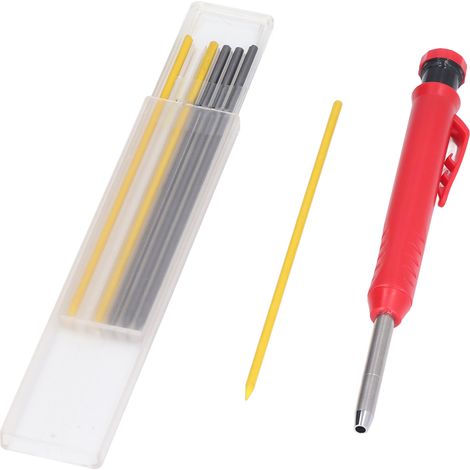 Stylo marqueur pour le travail du bois, pointe en carbure de tungstène de 2,8 mm, outil de traçage multifonction avec recharges (2 couleurs). (1/5)