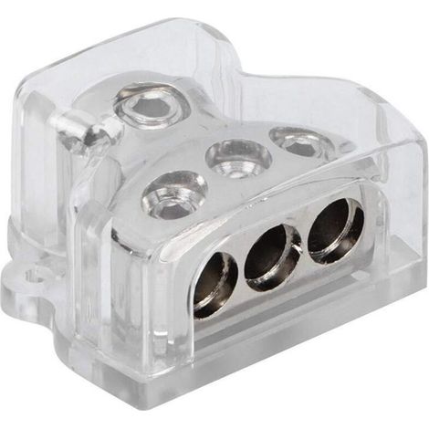 Blocco di distribuzione di potenza a 3 vie, 1 ingresso da 0 gauge / 3 uscite da 4 gauge. Distribuzione di potenza dell'amplificatore, splitter di massa, blocco di connessione per autoradio/splitter + (1/5)