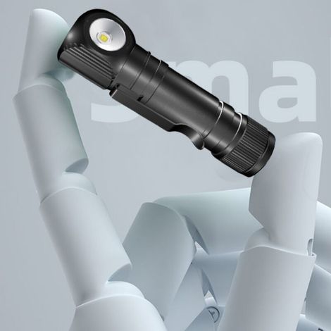 royaluxe -Lampe de poche d'angle de nouveau style en alliage d'aluminium, résistante à la pression de la main, résistante aux chutes, phare, étanche pour la pêche de nuit, lampe de poche amovible (1/5)