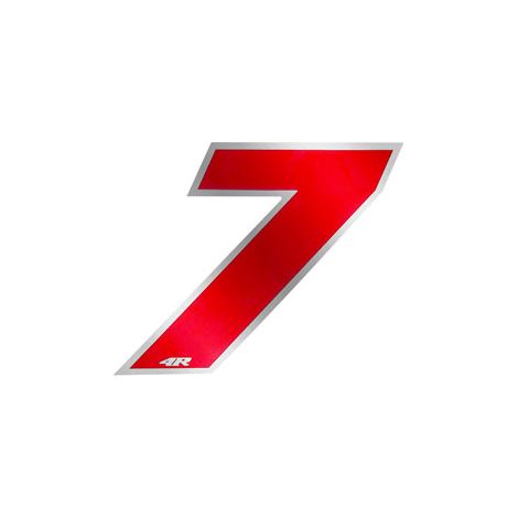 Numeri Gara Anodizzati 27 x 37 mm - Colore: ROSSO - Numeri: 7