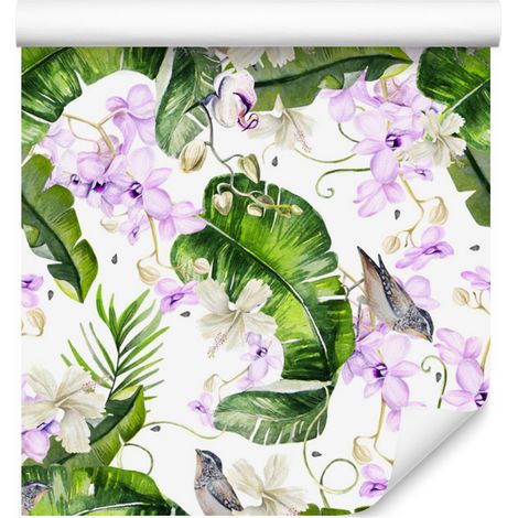 Papier peint Plantes Nature Orchidée Fleurs pour salon et chambre 50x1000 cm (1/5)