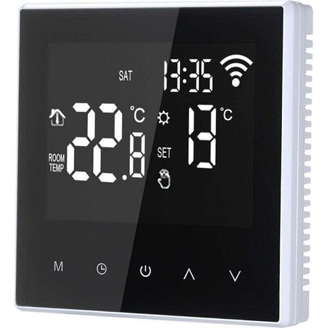 Thermostat intelligent, régulateur de température numérique, chauffage électrique au sol programmable hebdomadaire avec grand écran LCD, pour maison, école, bureau, hôtel, 16 A (pas de type Wi-Fi) (1/4)