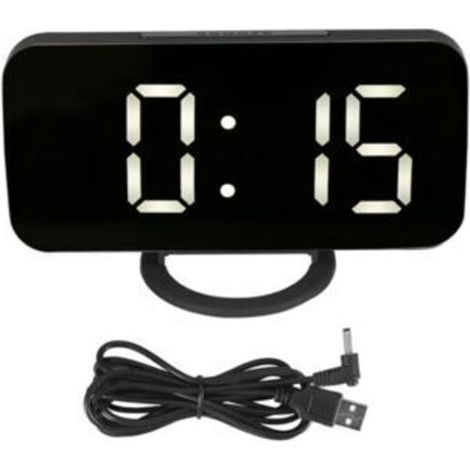 Réveil numérique multifonctionnel, fonction de synchronisation, luminosité réglable, horloge LED (1/4)