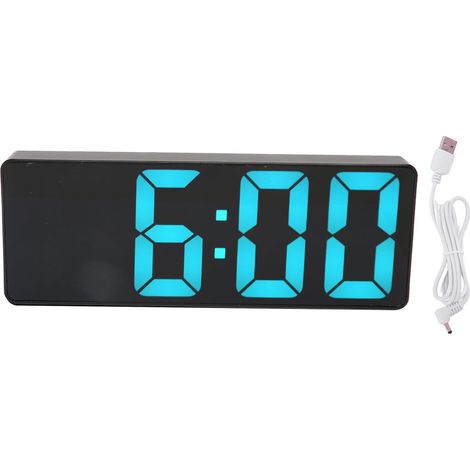 Digitaler LED-Wecker mit Spiegel, großem blauen Display, Temperaturanzeige, USB- oder Batteriebetrieb, für Schlafzimmer und Büro (1/5)