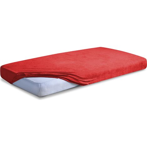 Telo FROTTE PREMIUM con gomma 90x200, 100x200x20, rosso14, MATEX (1/5)
