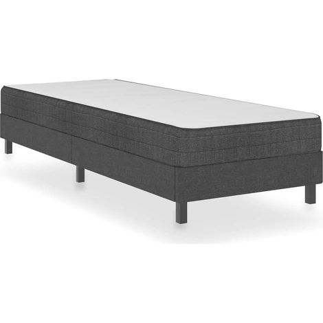 Maison Exclusive - Boxspring-Bettgestell Grau Stoff 100x200 cm (1/5)