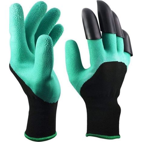 Ein Paar Gartenhandschuhe mit geraden Krallen, grüne Gartenhandschuhe, für Gemüse und Blumen MUMU (1/4)